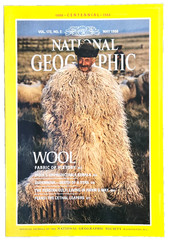 WOOL THE FABRIC OF HISTORY MAY 1988 NATIONAL GEOGRAPHIC MAGAZINE SHIPS FREE