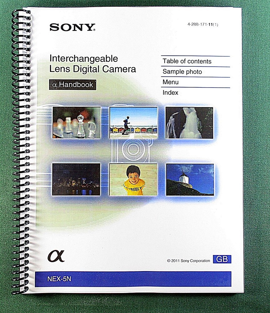 Sony NEX-5N Handbook Manual: Full Color 200 Pages & Protective Covers!