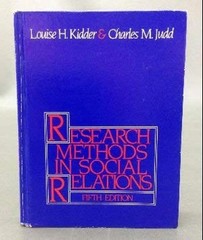 Research Methods in Social Relations Charles M., Kidder, Louise H