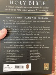 KJV Giant print Bible | Natural Genuine Leather | Thumb-Indexed | Red Letter