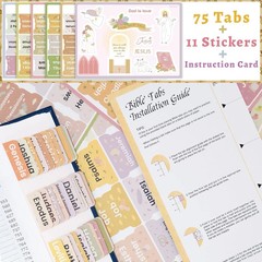 Bible Tabs with Unique Stickers, Laminated Bible Tabs for Women & Men, Christian