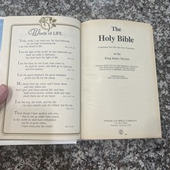 Holy Bible KJV Our Treasured Memories Union Made In USA White Hardcover Bible