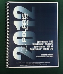 2012 Polaris Sportsman 550 ATV Owner’s Manual: 148 Pages & Clear Covers!