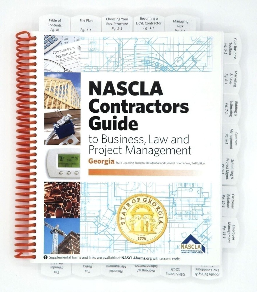 Highlighted Tabbed – NASCLA Georgia Licensing Board Residential General 3rd