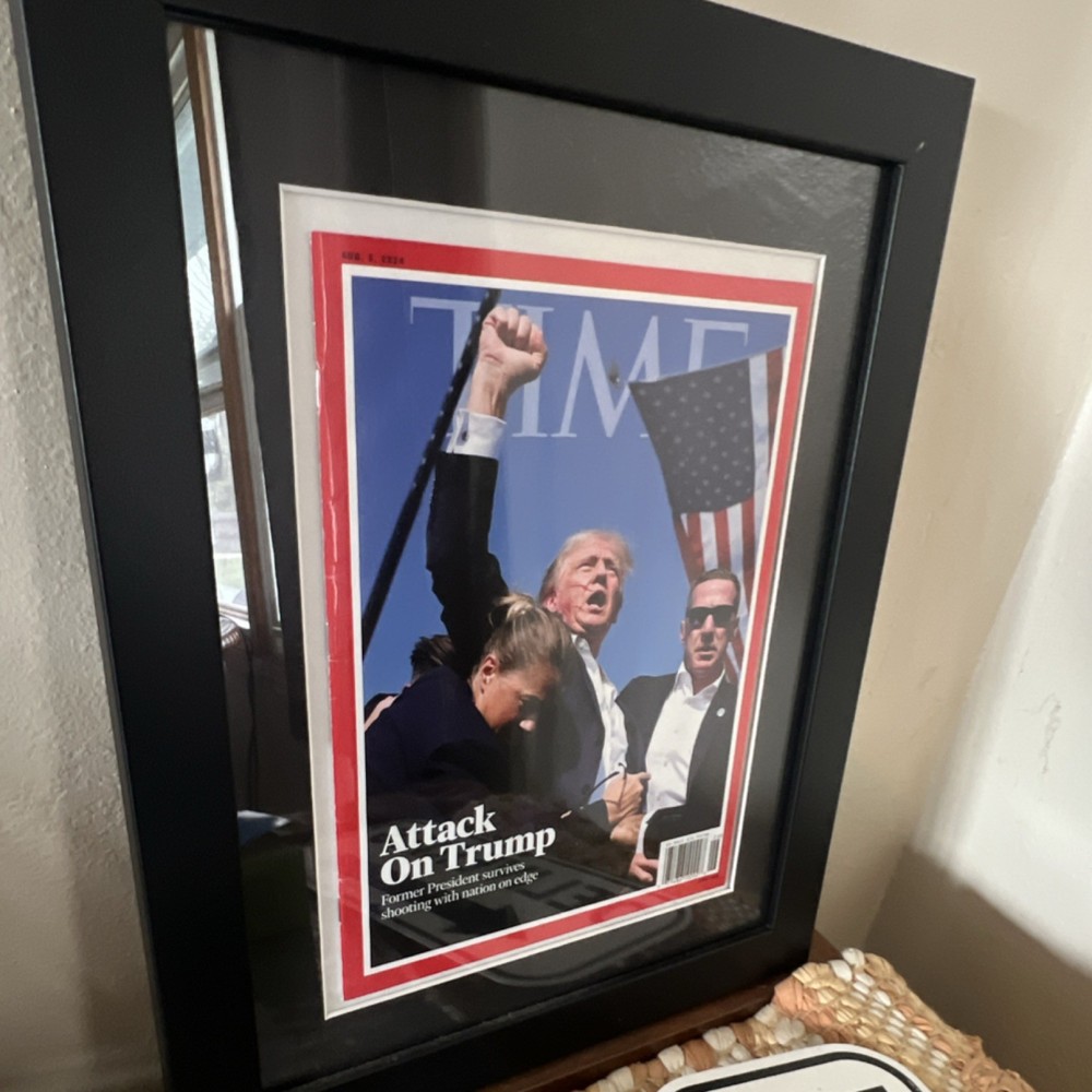 Time Magazine July 2024 Attack on Trump Framed Cover Politics Edition