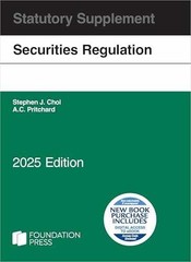 Securities Regulation – Paperback, by Choi Stephen; Pritchard – Acceptable n