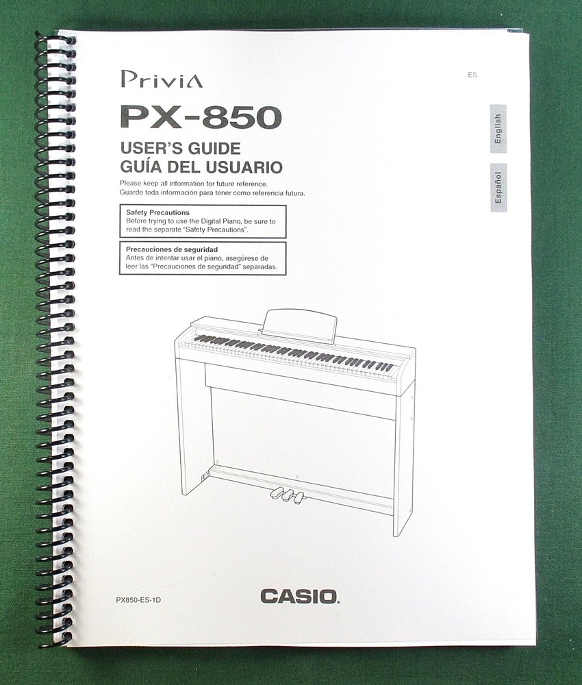 Casio PX-850 Instruction Manual: 56 Pages Coil Bound & Protective Covers!