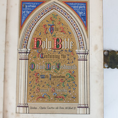 Holy Bible 1861 Antique George E Eyre London Large 9″ x 12″ 3″ Thick Metal Edge