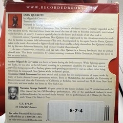 Don Quixote Audiobook CD (35 Discs) Edith Grossman Trans George Guidall