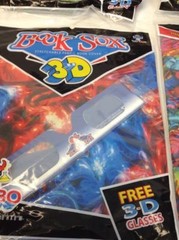 Book Sox Jumbo Cover with 3-D Glasses Set of 5 Designs Vary Retail $5.99 each Z