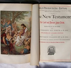 Antique Ornate Parallel Bible Self Pronouncing King James Concordance Psalms #24
