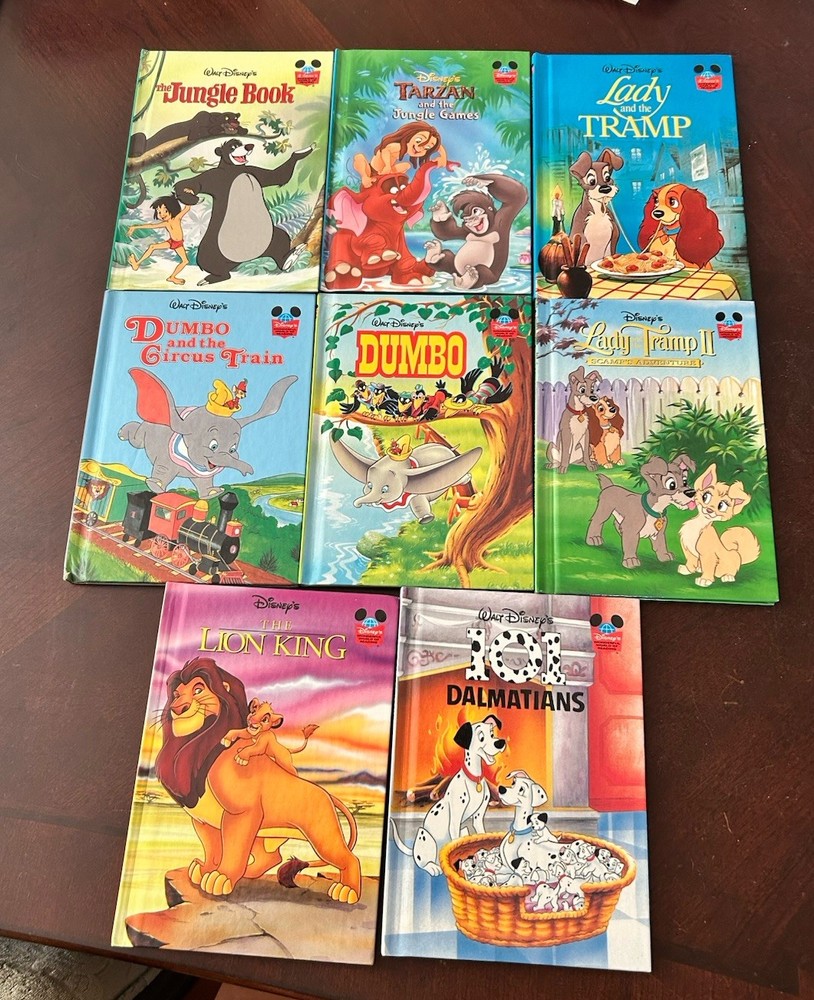 Lot of 8 Disney Wonderful World of Reading Books Children’s Dumbo, Lion King