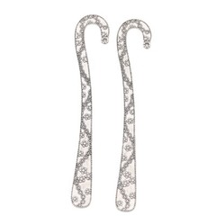 10pcs 120*21*2MM Alloy Charm Floral 2Side Bookmark Pendant