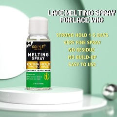 Lace Melting Spray – Glue-Less Hair Adhesive for Wigs & 3.4fl oz-7pcs