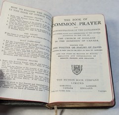 Rare Pocket Size Musson Common Prayer Canada Hymn Book Leather Gold Gilded Edge