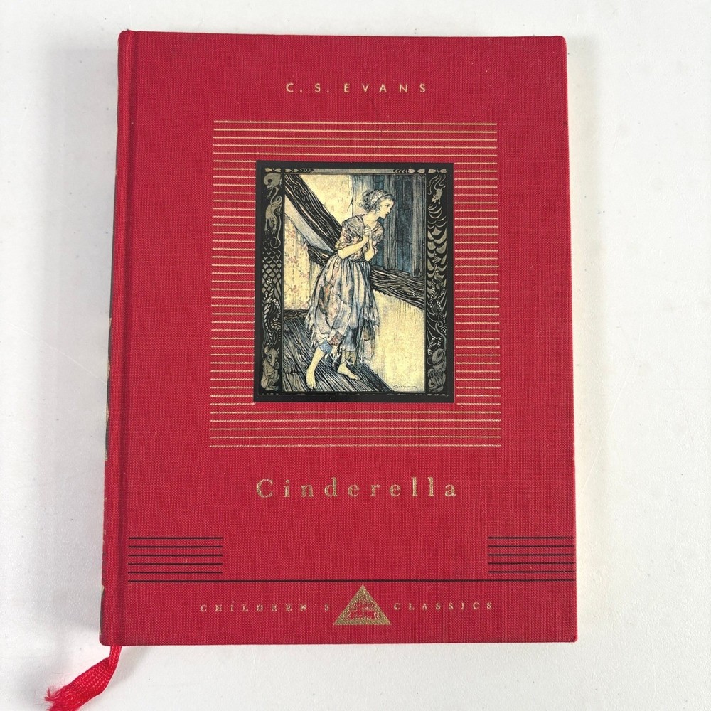 Cinderella Book Childrens Classics Red Hardcover CS Evans Silhouette Art