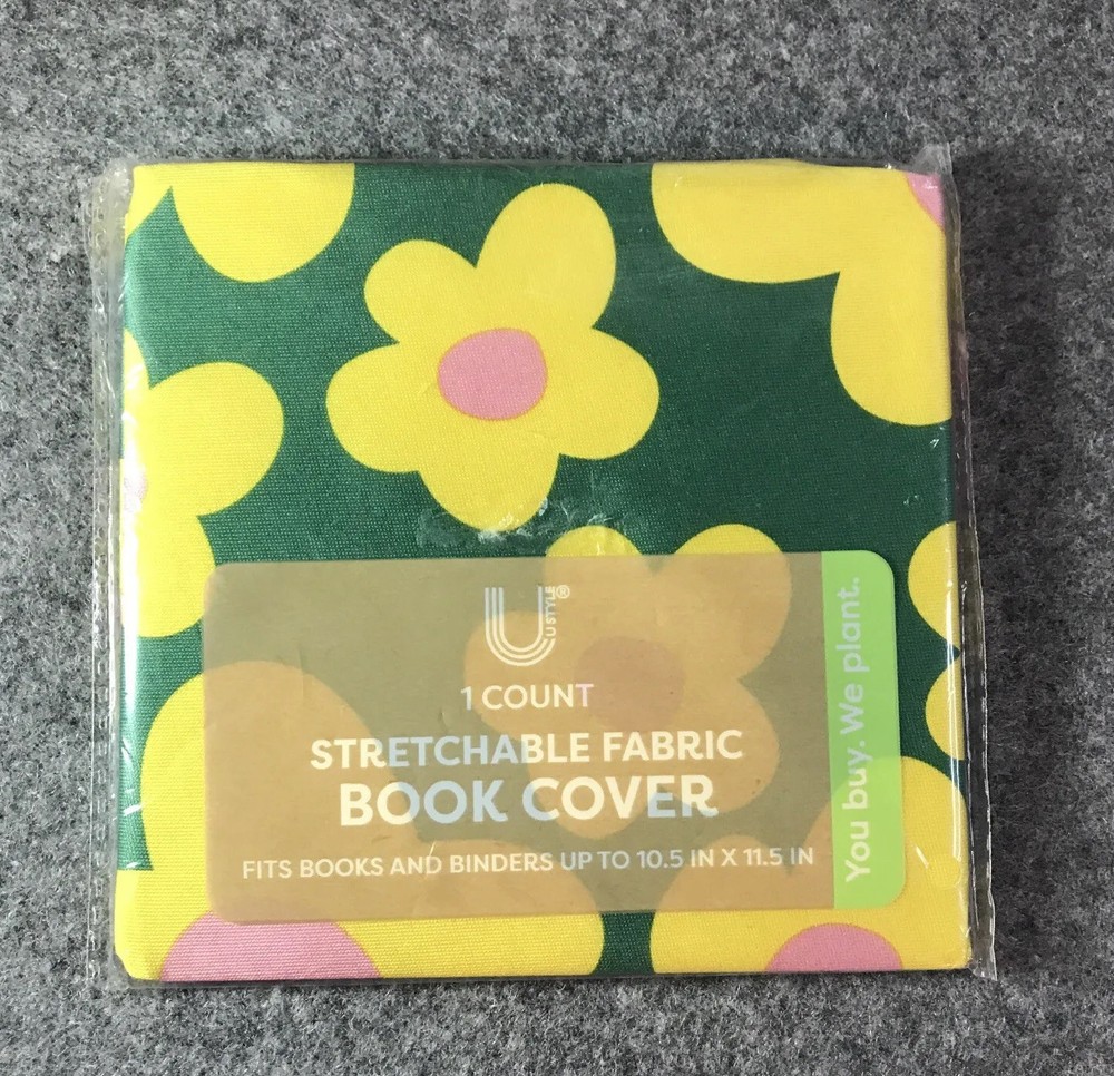 Stretchable Fabric Book Cover, Fits Up To 10.5 IN X 11.5 IN, Daisy Pattern New