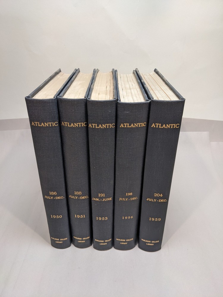 The Atlantic Monthly Various Issues from 1950 to 1959 Hardbound Ex-Library