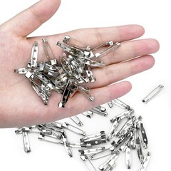 100 Pcs Bar Pins – Silver Brooch Clasp for Badges, DIY Craft, 1inch/25mm