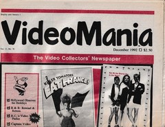 VIDEO MANIA THE VIDEO COLLECTORS NEWSPAPER – 1992 – 11 x 17, 20 pages