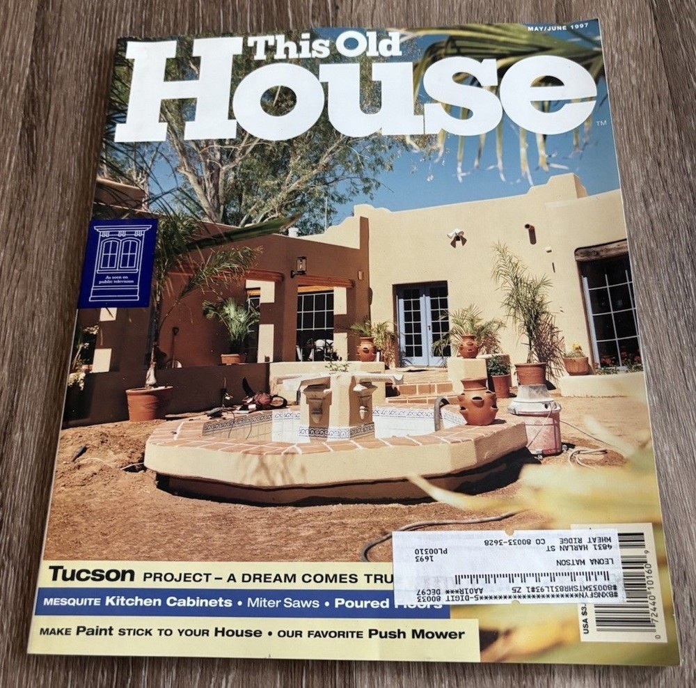 This Old House Magazine Vintage 1997 May June – Tucson Project – Kitchen Cabinet