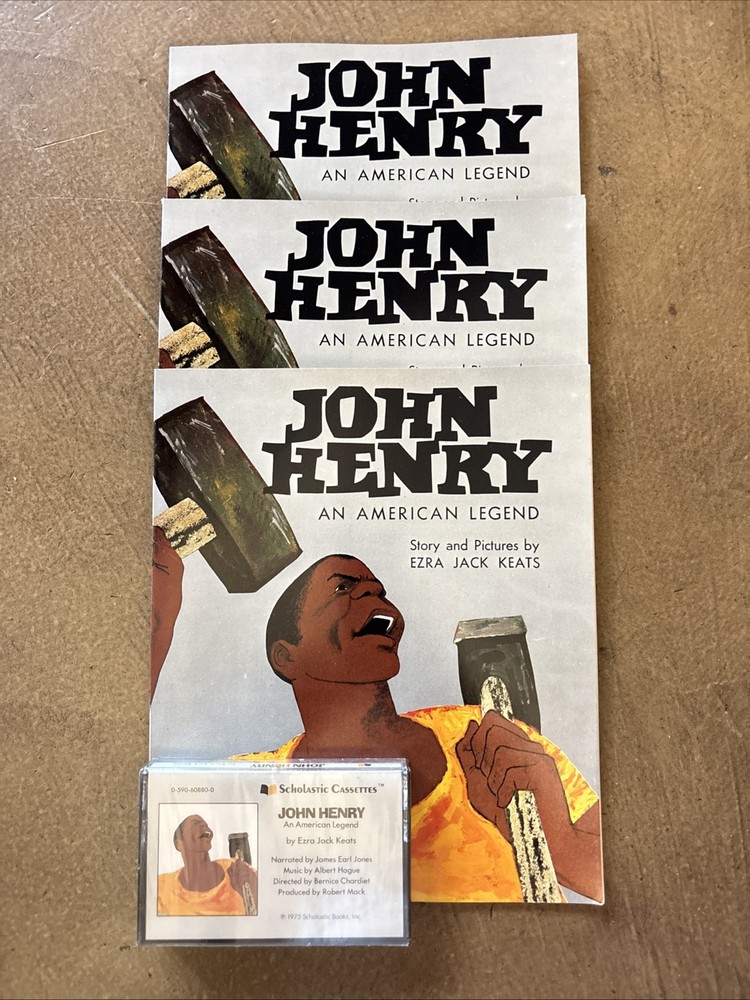 Lot 3 John Henry : An American Legend by Ezra Jack Keats 1965 W/sealed Cassette