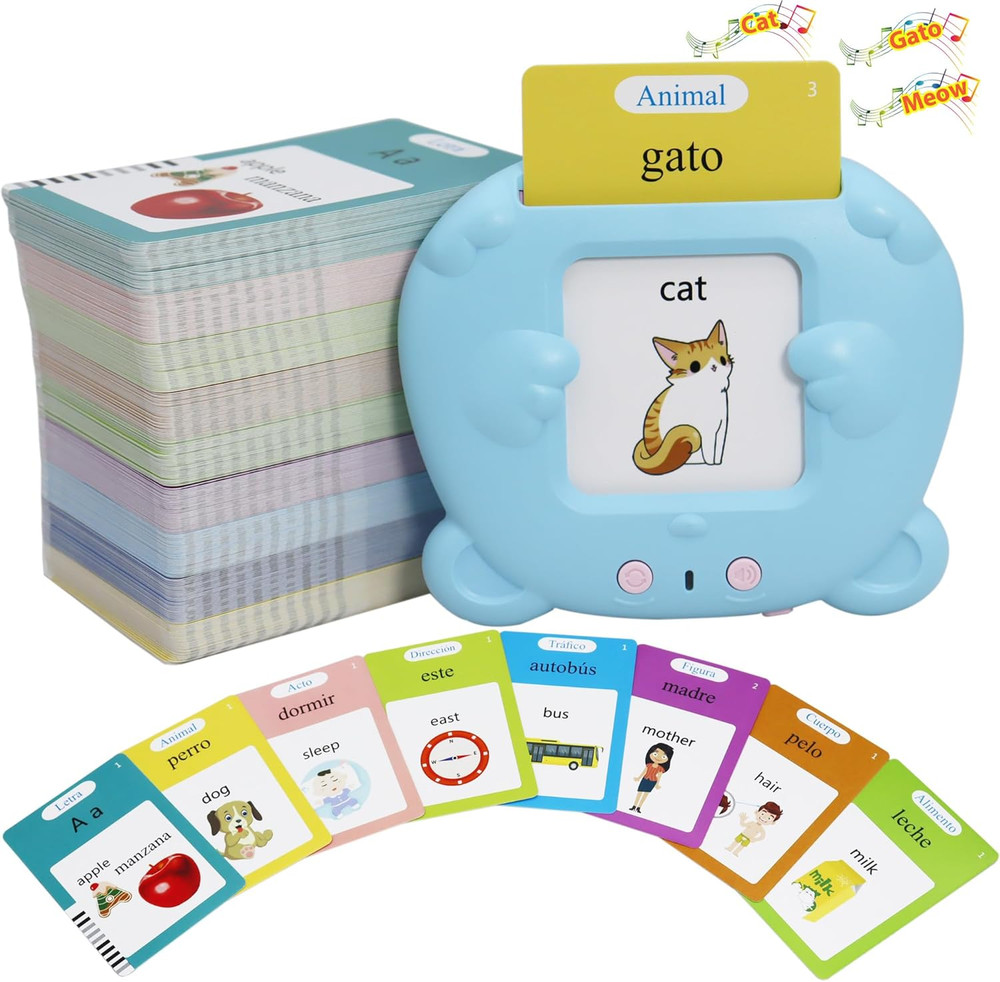 Spanish & English 510 Words Alphabet Bilingual Talking Flash Cards