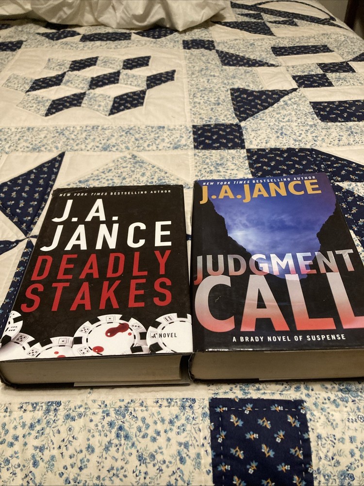 Lot of 2 J.A. Jance Large Print Hardcover Books Deadly Stakes and Judgement Call