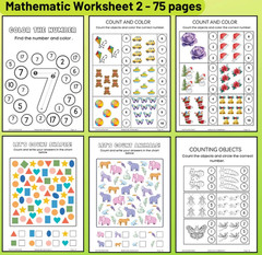 Basic Mathematic Worksheet for kids preschool tracing counting