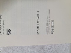 Stigma by Erving Goffman PB First Thus Very Good 1963 Vintage Books! Exc.