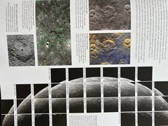 Collaging Lot of 30 Single Book Pages Celestial Space Planets Collage Astronomy