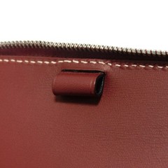 HERMES Agenda Zip Notebook cover Smooth Leather Bordeaux Card Case Zip Aro…