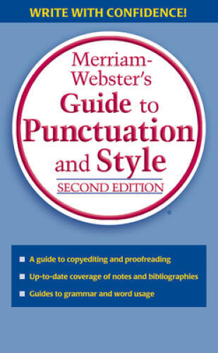 Merriam-Webster’s Guide to Punctuation and Style – Paperback – VERY GOOD