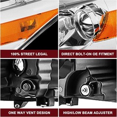Projector Headlight Assembly W/Bulbs for 2008-2012 Honda Accord Coupe 2-Door Hal