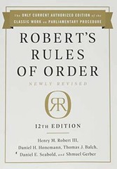 Robert’s Rules of Order Newly Revised, 12th edition – Paperback – GOOD