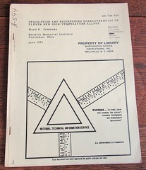 Engineering Characteristics Eleven New High-Temperature Alloys AD 726 618 1971