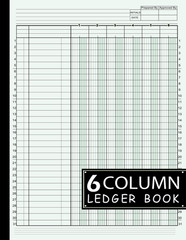 Large Six Column Ledger Book for Accounting and Personal Finance