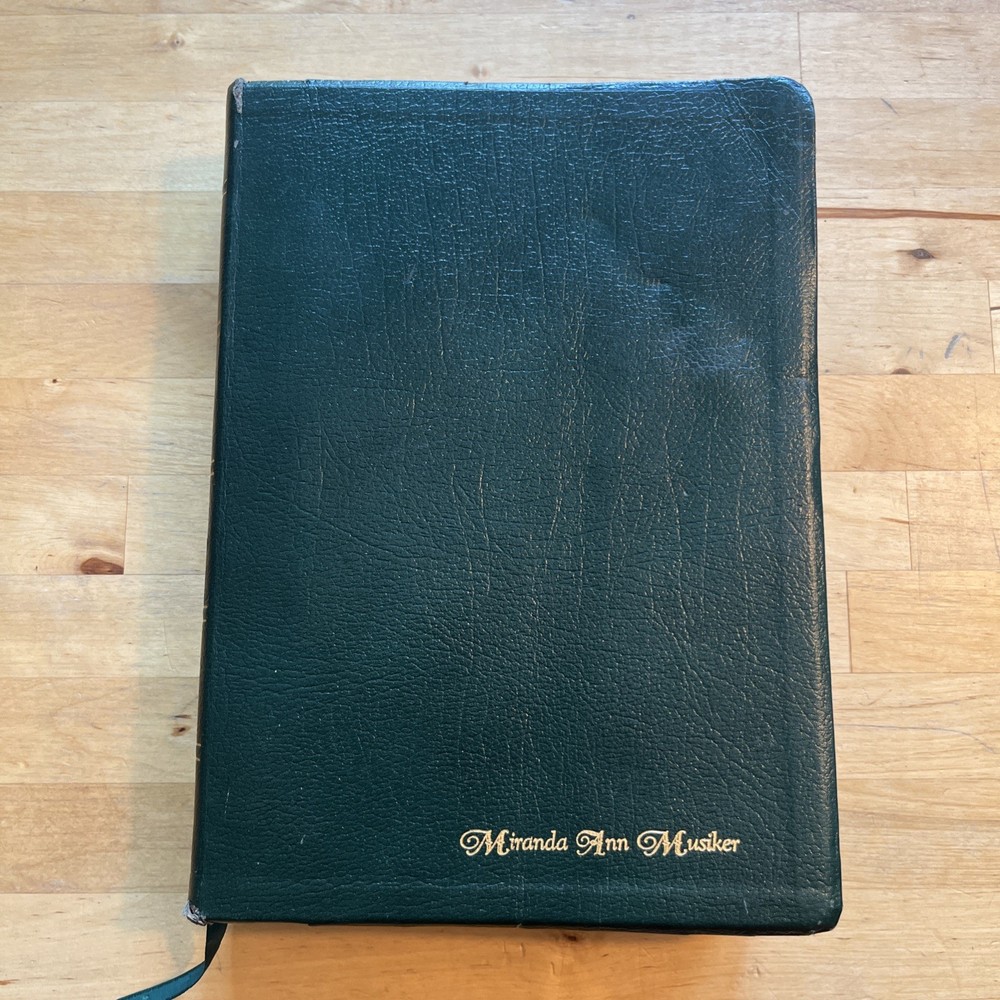 1985 NIV Study Bible Forest Green Bonded Leather Indexed Zondervan Red Letter