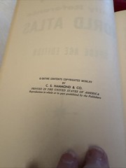 HAMMOND’S FAMILY REFERENCE WORLD ATLAS – SPACE AGE ED. – 256 PAGES – 1963