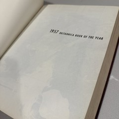 Encyclopedia Britannica Book Of The Year Annual 1957 Classic Red Leather Vintage