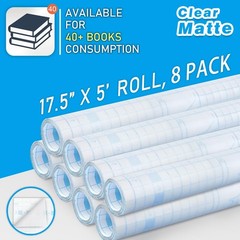 8 Pack Matte Clear Paper Roll for Books, Crafts and Countertops, Self Adhesiv…