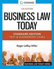 Business Law Today – Standard Edition: – Paperback, by Miller Roger LeRoy – Good