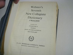 Websters Seventh New Collegiate Dictionary Merriam-Webster 1969 Built in Stand