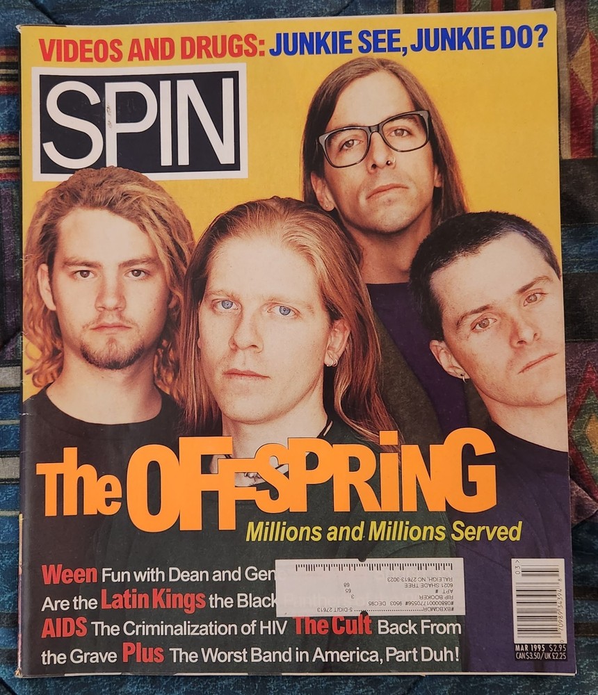 Spin Magazine March 1995 featuring The Offspring with cover and article VG+