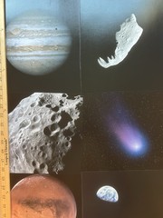 Collaging Lot of 30 Single Book Pages Celestial Space Planets Collage Astronomy
