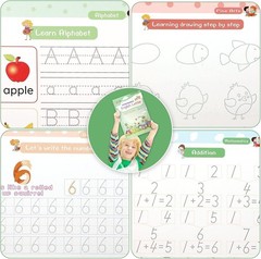 Magic Ink Reusable Handwriting Copybooks – 4-in-1 for Kids Skill Development