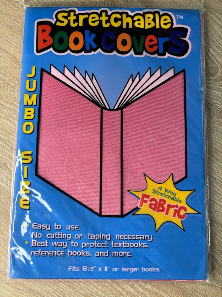 Stretcchable Book Covers Jumbo Size fits books up to 8.5 in. x 11in. PINK