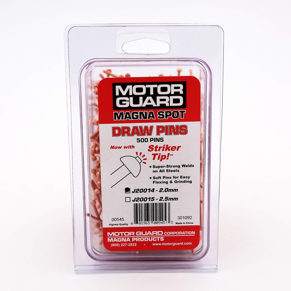 Motor Guard J20014 Magna-Spot Draw Pins with Striker Tip, 2 mm, 500-Pack