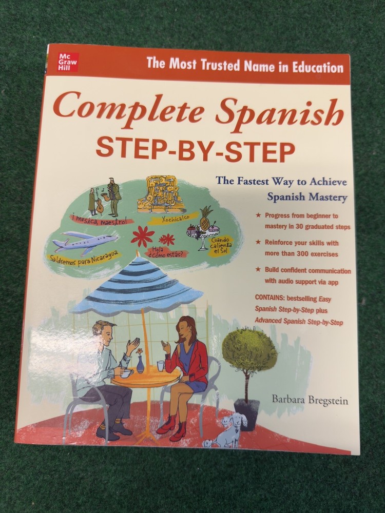 COMPLETE SPANISH STEP-BY-STEP By Barbara Bregstein **Very Good Condition**
