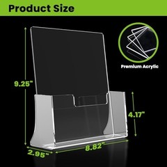 4 Pack Acrylic Brochure Holder 8.5 x 11 inches, Clear 4 Pack8.5 x 11 inches